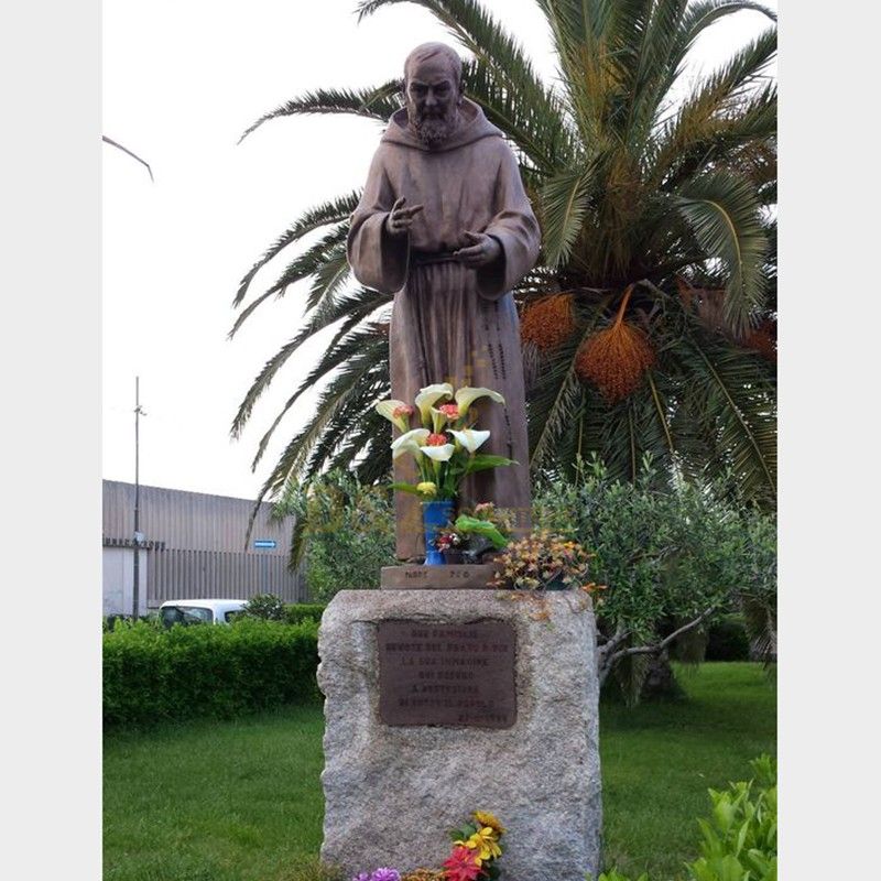 High-quality metal religious figure Saint Padre Pio statue for sale