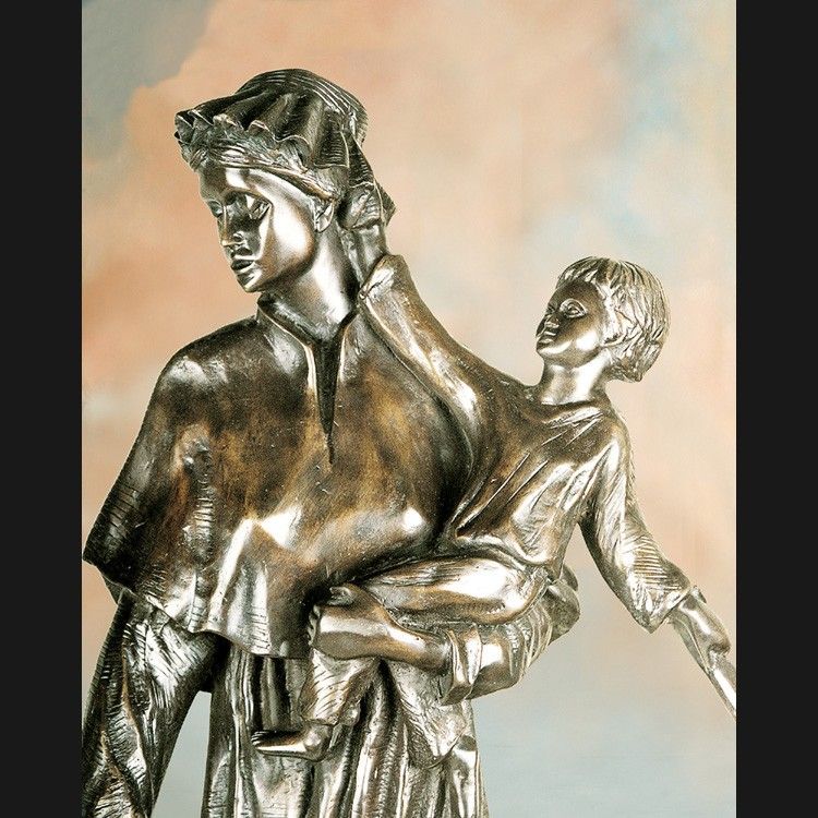 Bronze Saint Elizabeth Ann Seton With Child Statue