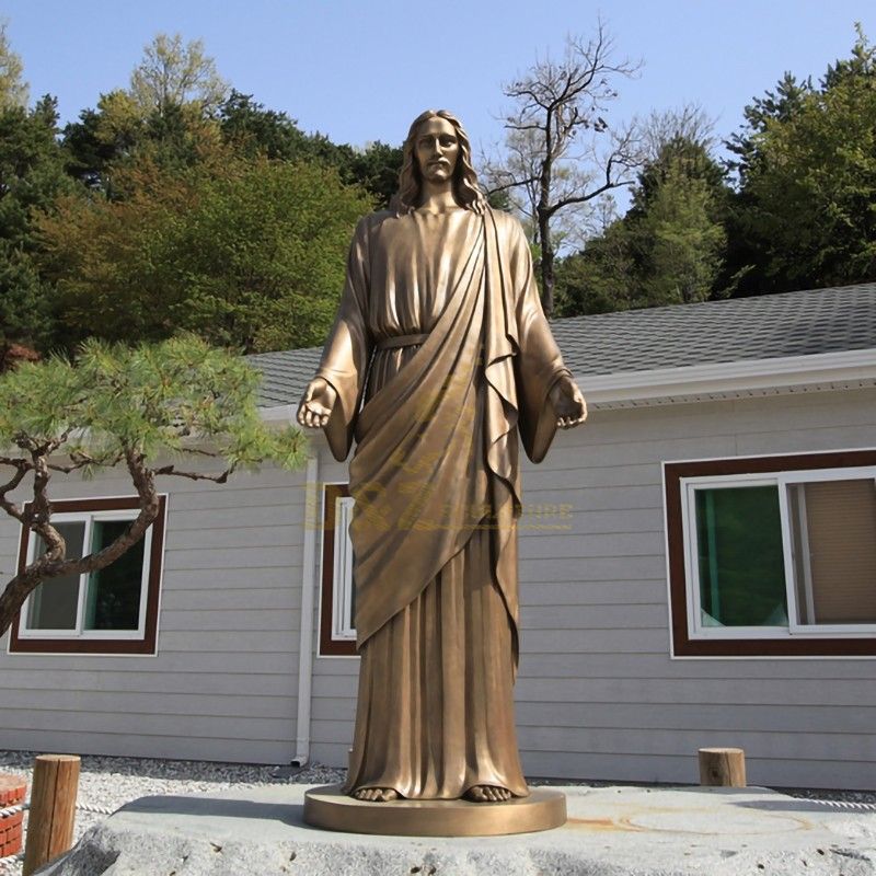 New design hand-cast golden bronze Jesus statue for church