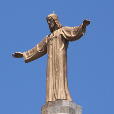 large sculpture of jesus