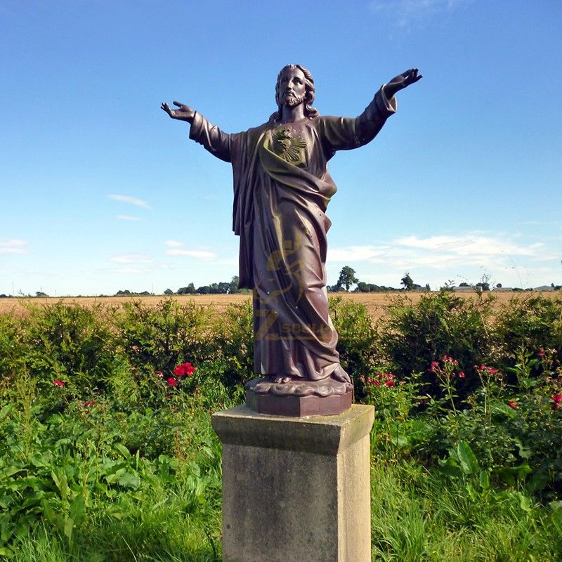 Garden Decoration Vintage Metal Life Size Bronze Jesus Christ Blessing Statue