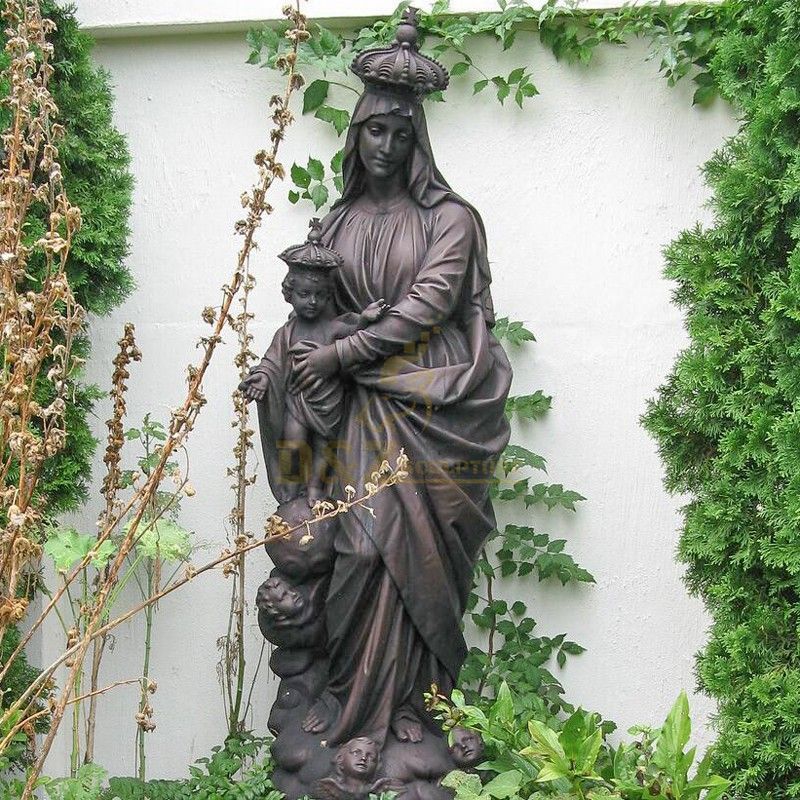 Garden decoration bronze Virgin Mary and Jesus Christ statues for sale