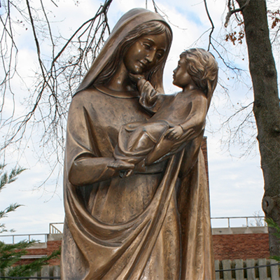 sculpture of virgin mary