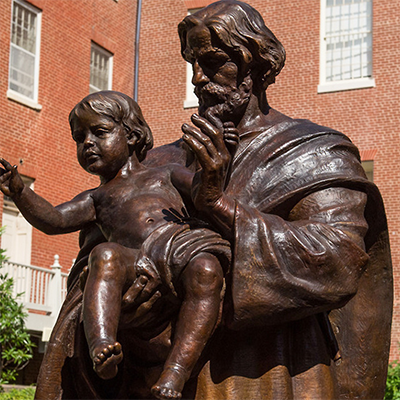 statue of st joseph with baby jesus