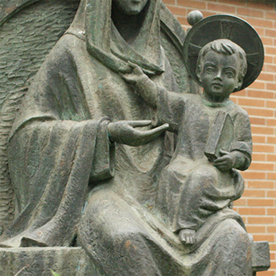 statue of mary and baby jesus