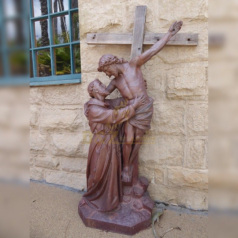 Catholic Christian religious decorations Joseph and Jesus on the cross statue for sale