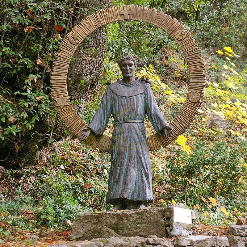 Hot sale high quality bronze statue of St. Francis of Assisi for garden