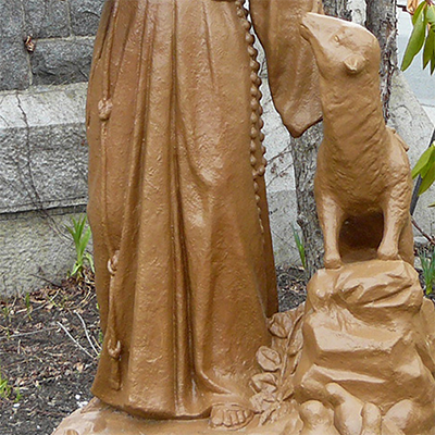 st francis statue with animals