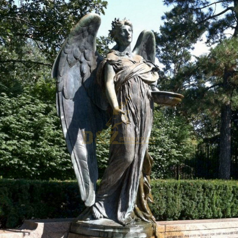 Popular garden decoration bronze memorial angel outdoor statue
