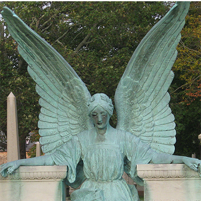 bronze angel statue