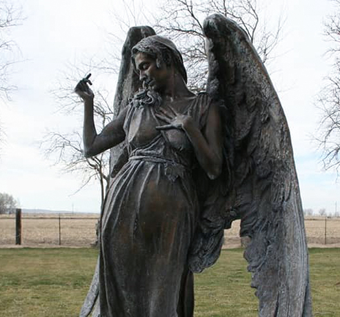 bronze angel sculpture