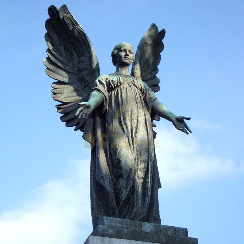 Outdoor large open arms bronze memorial angel statue decoration artwork