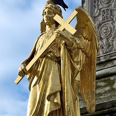 bronze angel statue