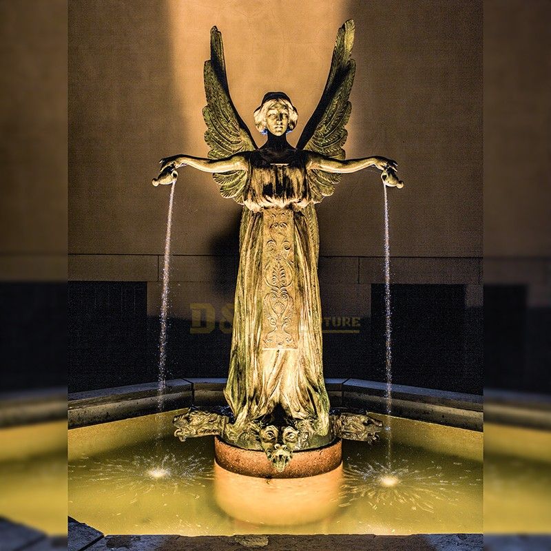 Exquisite high quality winged angel fountain statue for sale
