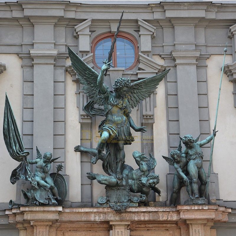 The famous large statue of St. Michael fighting with the devil for sale