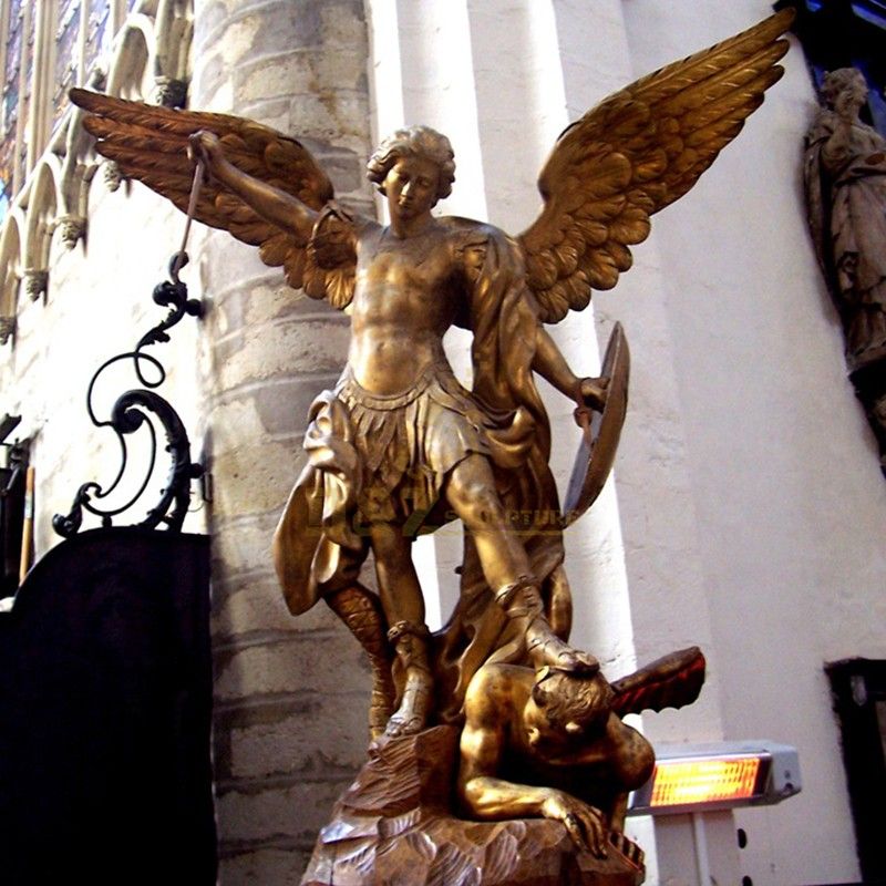 Best selling antique Archangel St Michael bronze sculpture for church decorative