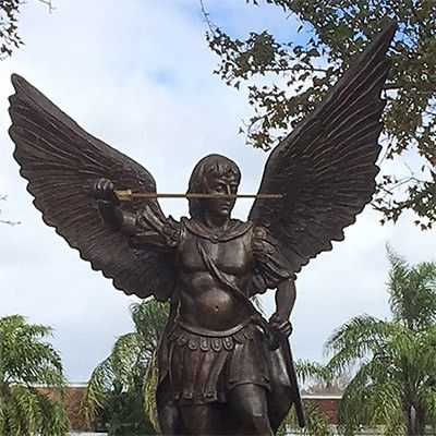 saint michael bronze statue