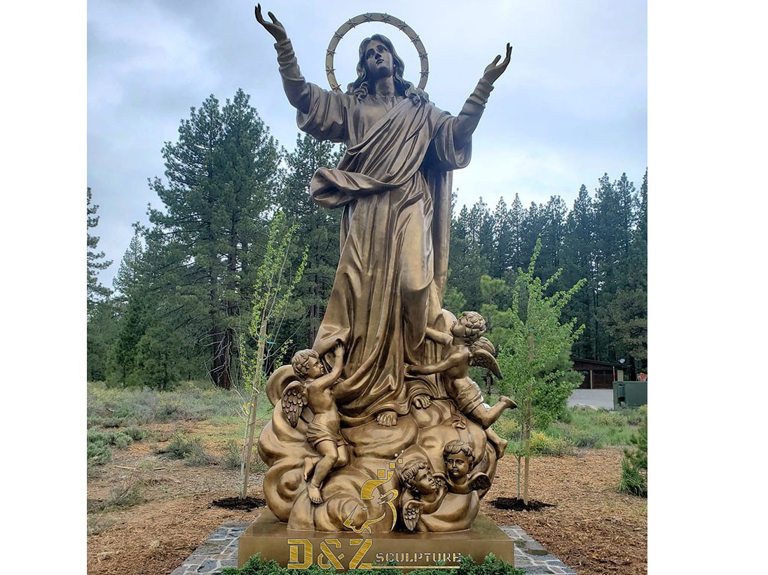 Customed large size bronze virgin Mary statue for Virgin Mary Catholic Church