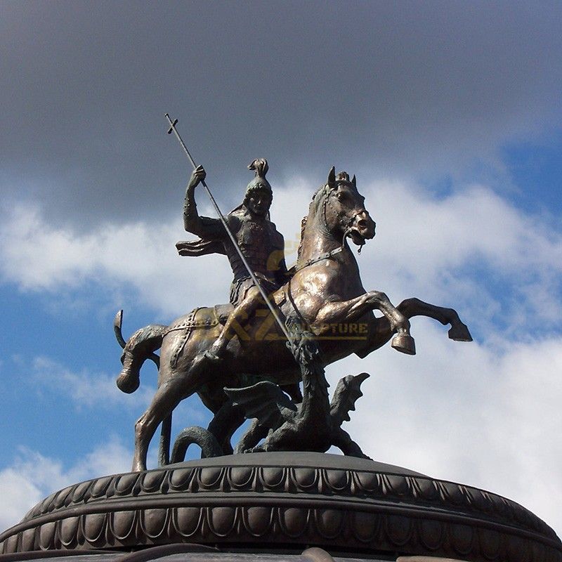 The famous bronze casting artwork monument to saint george and the dragon