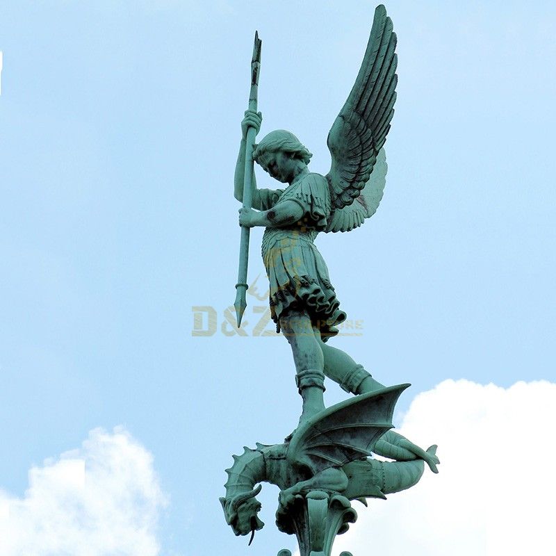 High quality outdoor Saint George thorn dragon bronze statue for sale