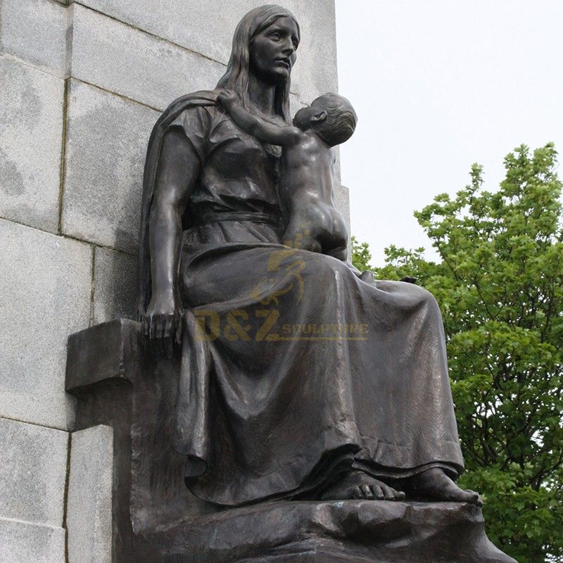 Life-size seated bronze statues of Saint Anne and Mary for sale