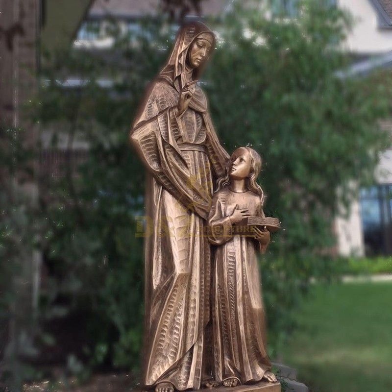 Outdoor garden statue bronze st anne and mary statue for sale