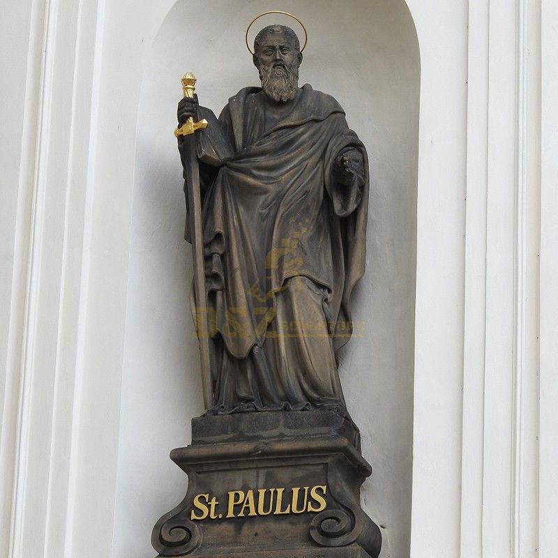 High quality religious decoration bronze st paul statue for sale