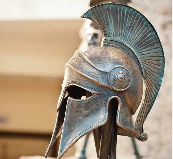 Bronze life-size spartan statue