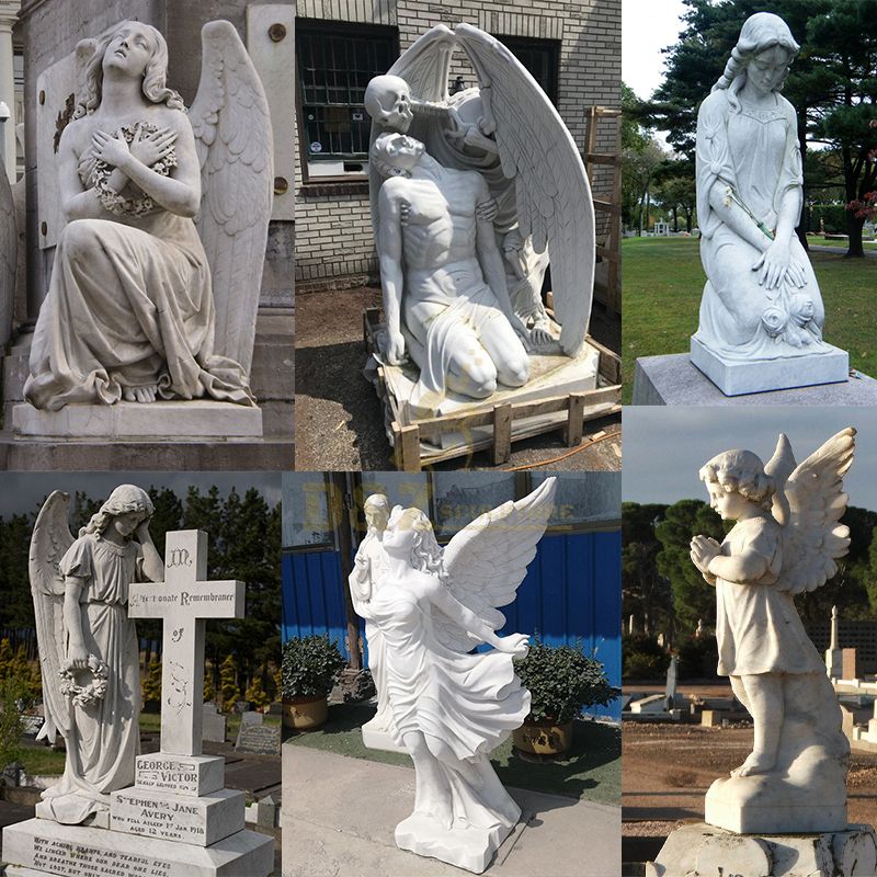 Carved Angel Granite Tombstone For Cemetery