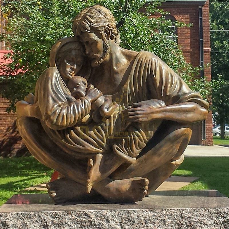 Life Size Bronze Saint Joseph and baby jesus Outdoor Statues for Garden Decoration for Sale