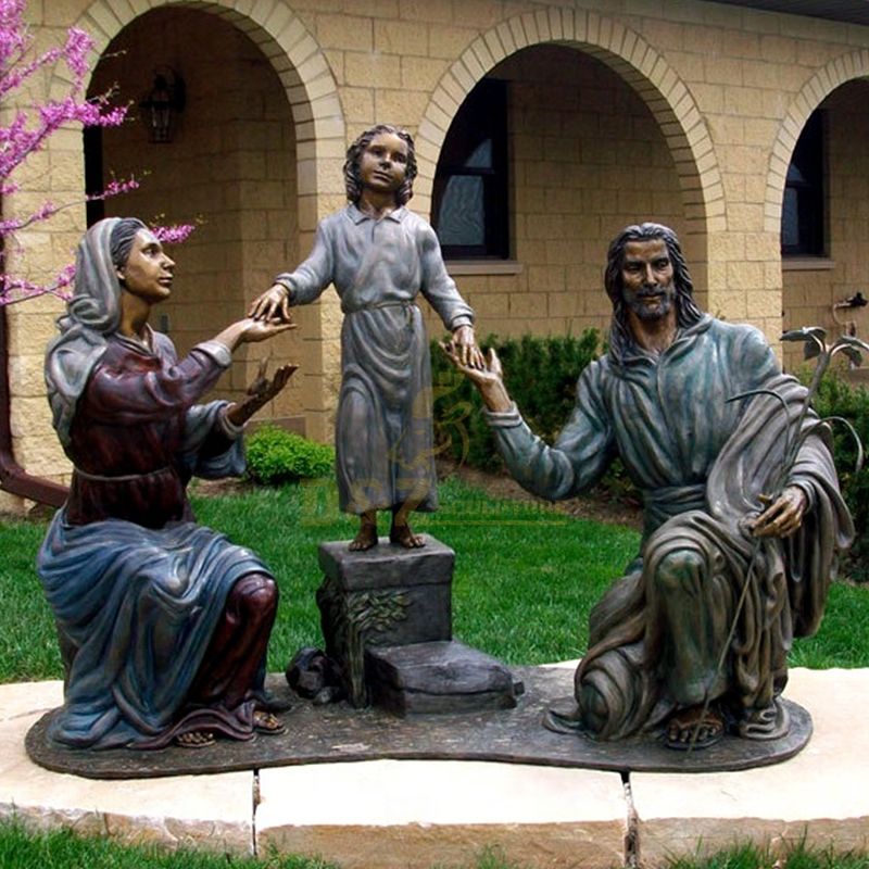 Mary Saint Joseph and Jesus family statues
