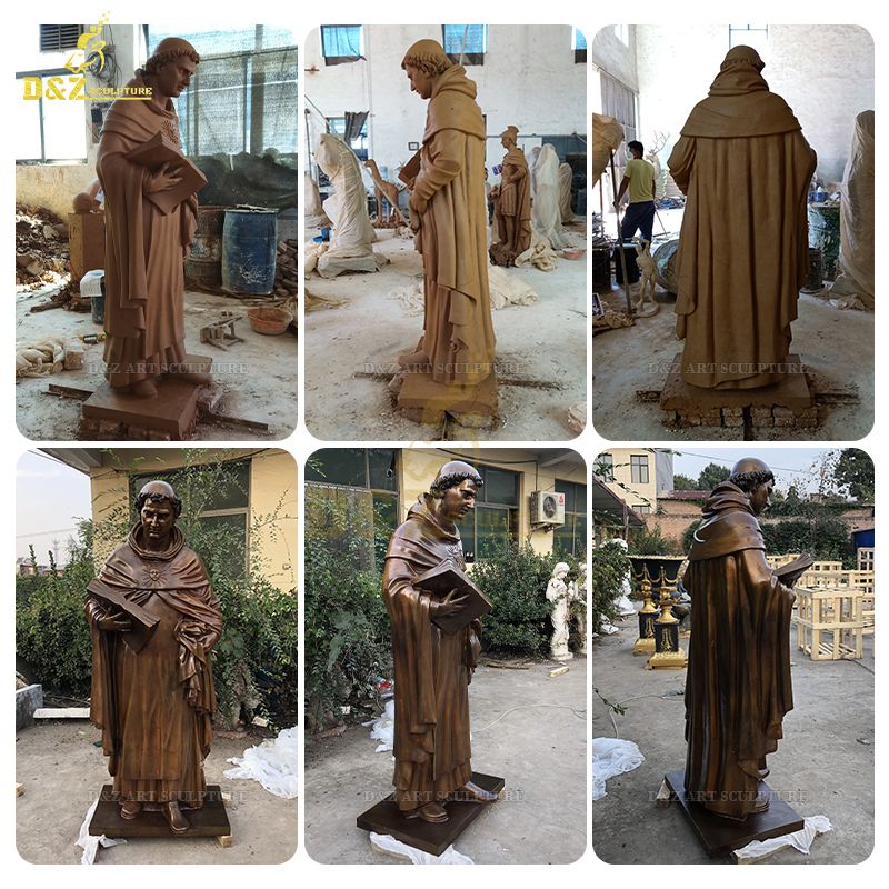 High quality cheap golden Saint Francis brass statue for sale