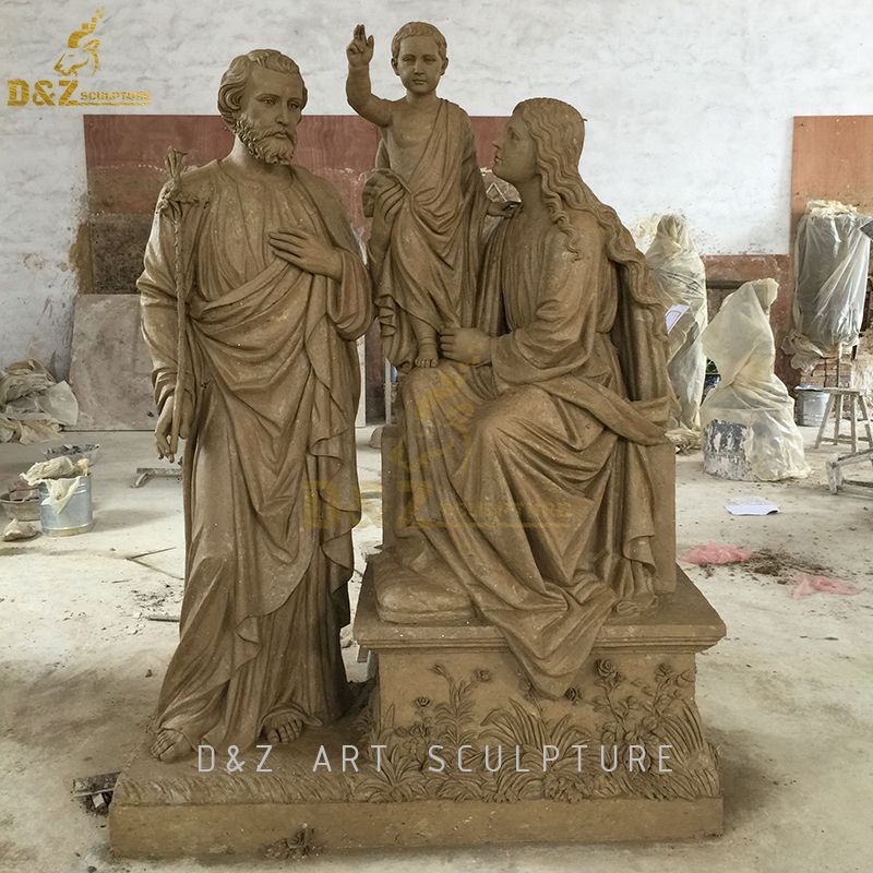 High quality religious decoration bronze Mary Saint Joseph and Jesus family statues for sale