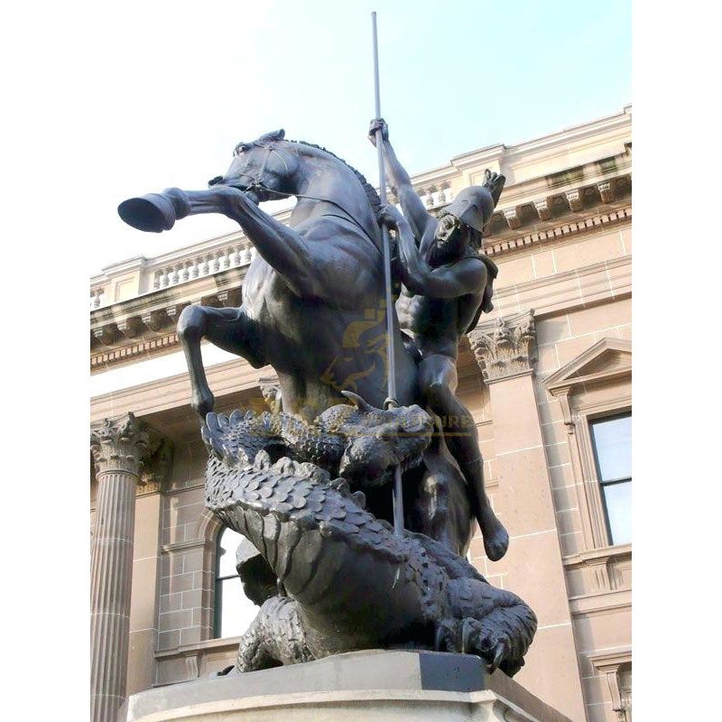 Bronze Modern Design Saint George Slaying the Dragon Sculpture