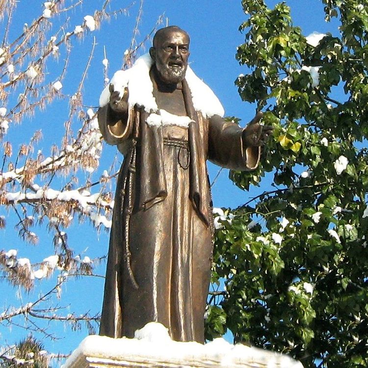 Hot sale bronze catholic religious ST Padre Pio statues for garden
