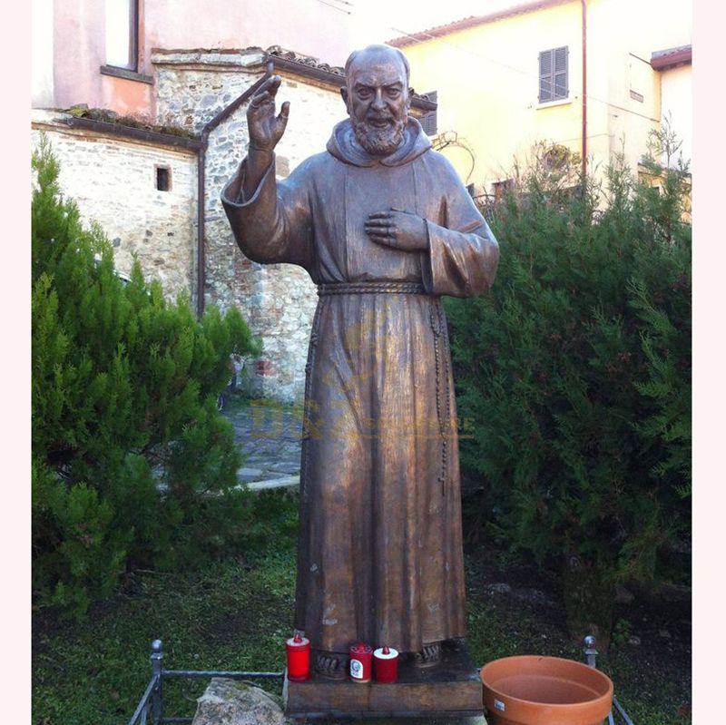 High-quality metal religious figure Saint Padre Pio statue for sale