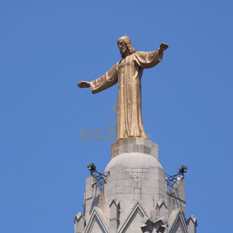 copper Jesus sculpture