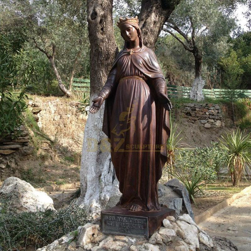 Virgin Mary bronze statue